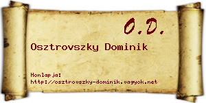 Osztrovszky Dominik névjegykártya